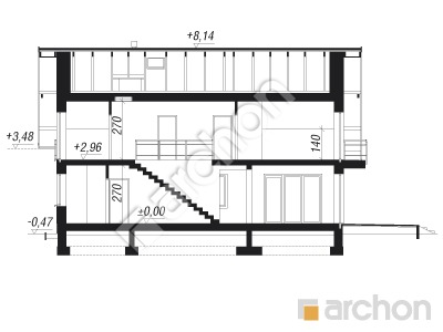 Проєкт будинку ARCHON+ Будинок в аурорах 5 Розріз будинку