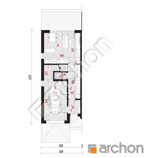 Проект будинку ARCHON+ Будинок в чорній смородині (ГБ) План першого поверху
