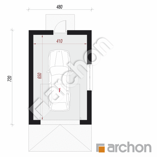 Проект дома ARCHON+ Г30 - Одноместный гараж План першого поверху