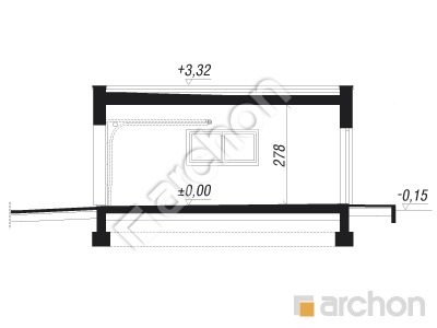 Проект дома ARCHON+ Г30 - Одноместный гараж Розріз будинку