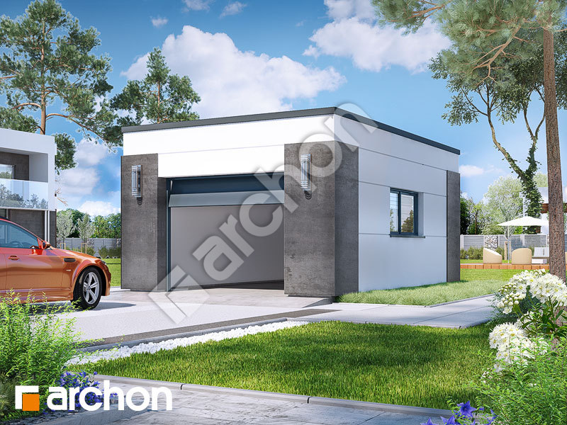 Проект дома ARCHON+ Г30 - Одноместный гараж Вид 1