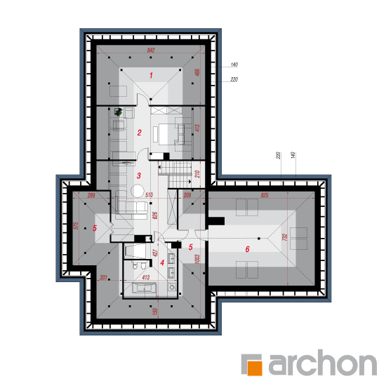 Проект будинку ARCHON+ Будинок в амарантах 7 (Г2ПД) План мансандри