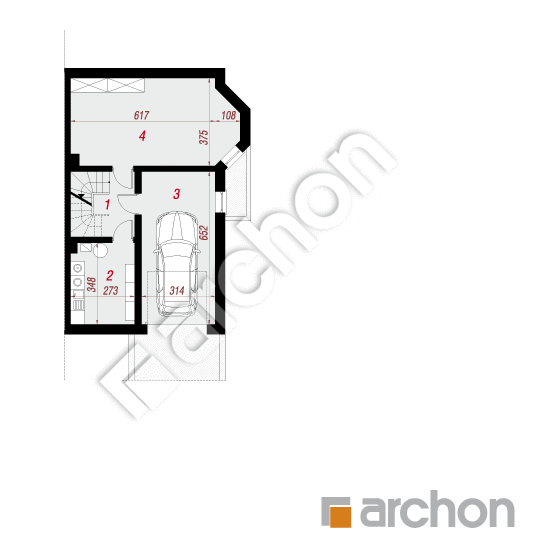 Проект будинку ARCHON+ Будинок в дельфініумі 2 (П) вер. 2 План підвалу