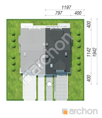 Проект дома ARCHON+ Дом в дельфиниуме 2 (П) вер.2 Ситуація