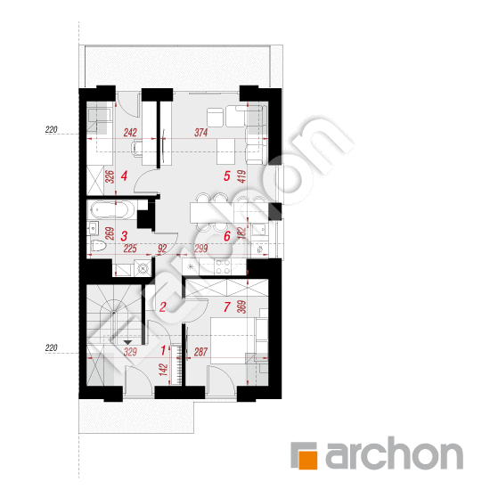 Проект будинку ARCHON+ Будинок в фіалках 7 (Р2Б) вер.2 План мансандри