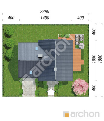 Проект дома ARCHON+ Дом в орлишках (Г2) Ситуація