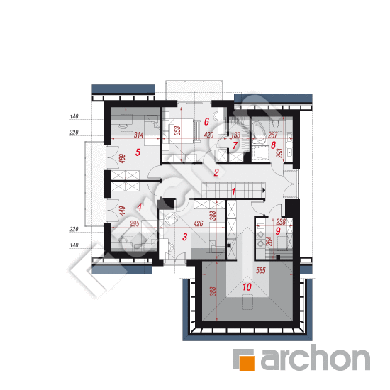Проект будинку ARCHON+ Будинок в каченьцах (Г2) План мансандри