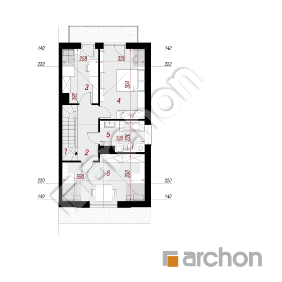 Проект будинку ARCHON+ Будинок під гінко 18 (ГБ) План мансандри