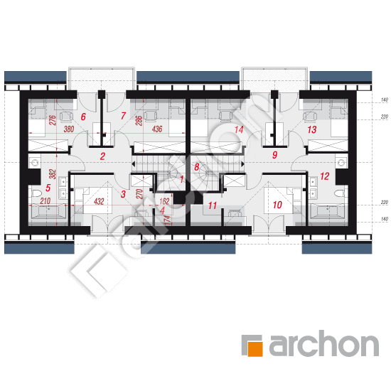 Проект будинку ARCHON+ Будинок в рубінах 2 (Р2) План мансандри