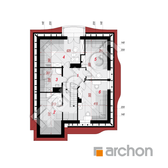 Проект будинку ARCHON+ Будинок в зефірантесі (П) План мансандри