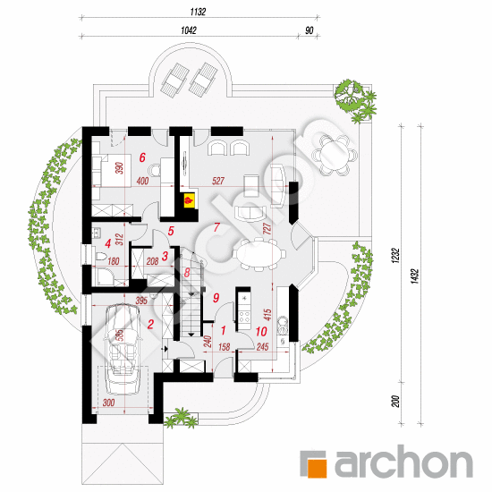 Проект будинку ARCHON+ Будинок в зефірантесі (П) План першого поверху