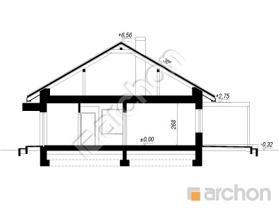Проєкт будинку ARCHON+ Будинок під червоною горобиною 22 (Е) ВДЕ Розріз будинку