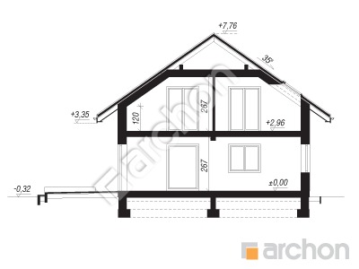 Проєкт будинку ARCHON+ Будинок в аурорах 14 Розріз будинку