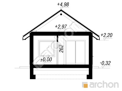 Проєкт будинку ARCHON+ Літній будиночок в крокусах 2 Розріз будинку