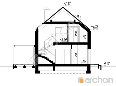 Проєкт будинку ARCHON+ Будинок в космеях Розріз будинку