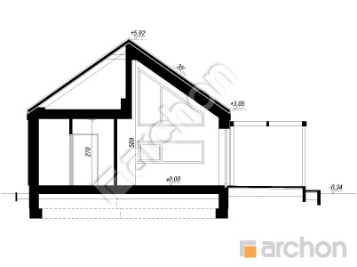 Проєкт будинку ARCHON+ Будинок у оливниках 2 (Е) ВДЕ Розріз будинку