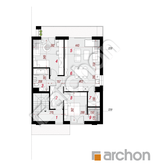 Проект дома ARCHON+ Дом в фиалках 11 (Р2Б) План мансандри
