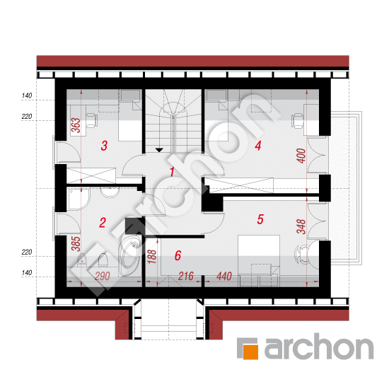 Проект будинку ARCHON+ Будинок в примулах вер. 2 План мансандри