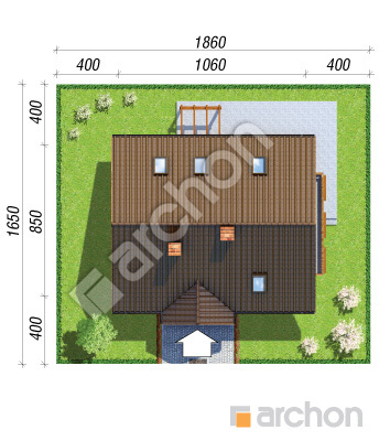 Проєкт будинку ARCHON+ Будинок в примулах вер. 2 Ситуація