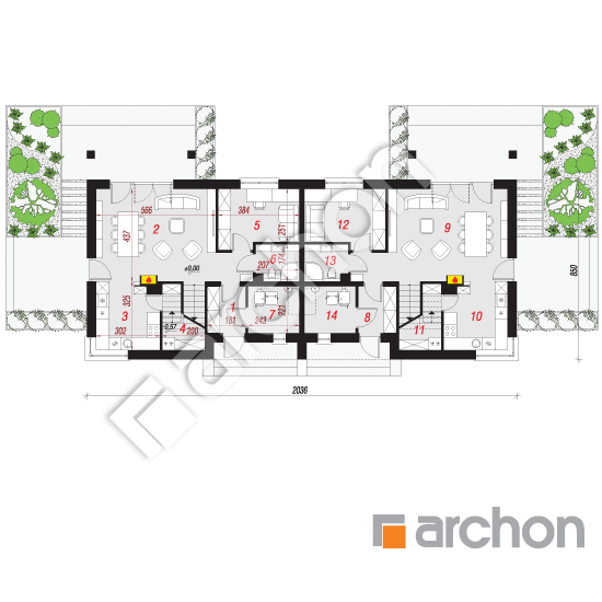 Проект дома ARCHON+ Дом в малиновках (Р2) План першого поверху