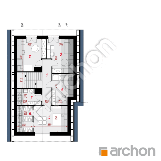 Проект будинку ARCHON+ Будинок в ліголях План мансандри