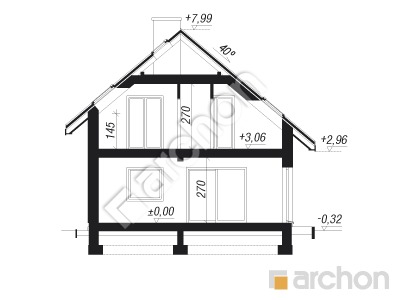 Проект дома ARCHON+ Дом в лиголях Розріз будинку