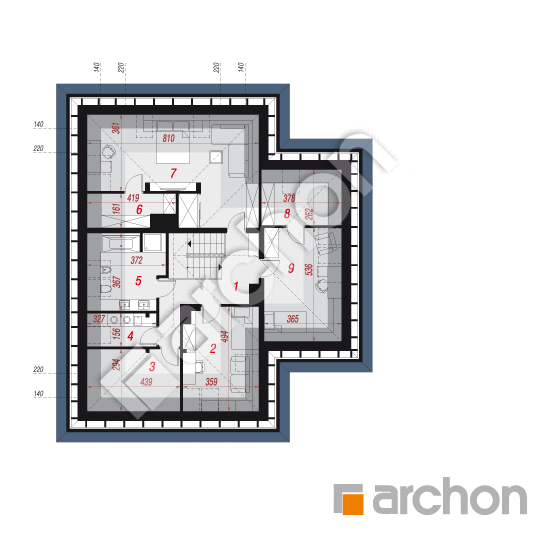 Проект будинку ARCHON+ Будинок в тавулах (Г2) План мансандри