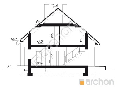 Проект дома ARCHON+ Дом в яблонках 4 вер.2 Розріз будинку