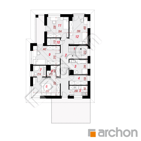 Проект будинку ARCHON+ Вілла Сесилія План першого поверху