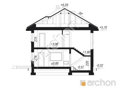 Проєкт будинку ARCHON+ Вілла Сесилія Розріз будинку
