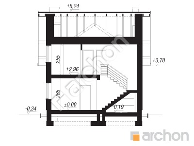 Проект дома ARCHON+ Дом в клематисах 21 Розріз будинку