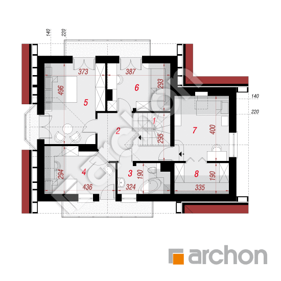 Проект будинку ARCHON+ Будинок в рододендронах 2 вер.2 План мансандри