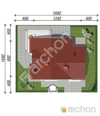 Проєкт будинку ARCHON+ Будинок в рододендронах 2 вер.2 Ситуація