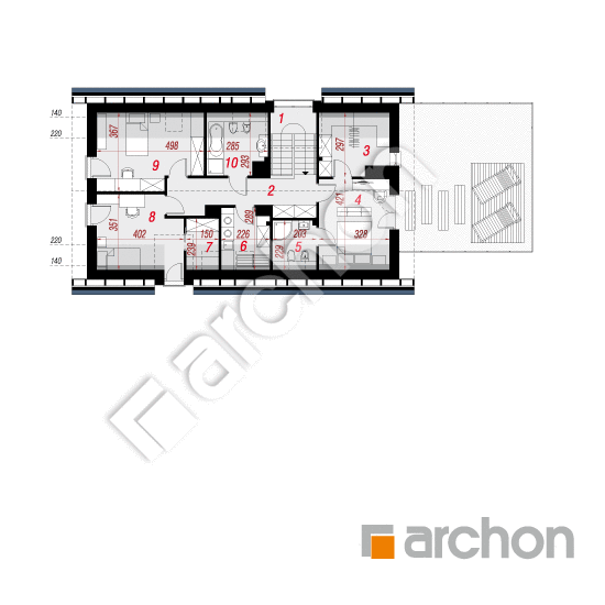 Проект будинку ARCHON+ Будинок в каррі 2 План мансандри