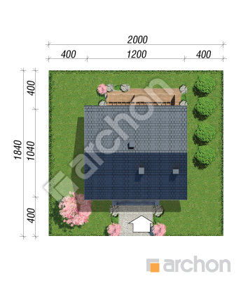 Проект дома ARCHON+ Дом в дерни 2 Ситуація