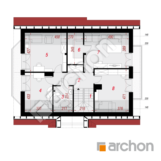 Проект будинку ARCHON+ Будинок в конваліях вер.2 План мансандри