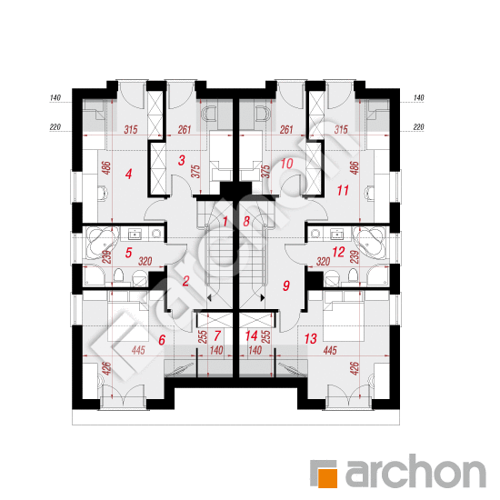 Проект дома ARCHON+ Дом под гинко 7 (ГР2Н) План мансандри