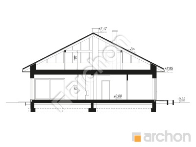 Проект дома ARCHON+ Дом в ренклодах 27 (Г2) Розріз будинку