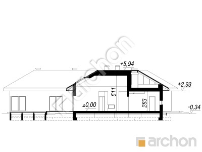 Проєкт будинку ARCHON+ Будинок в клівіях (Г2А) Розріз будинку