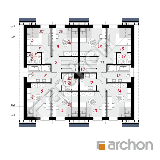 Проект дома ARCHON+ Дом в катанахнах (ГР2) План мансандри