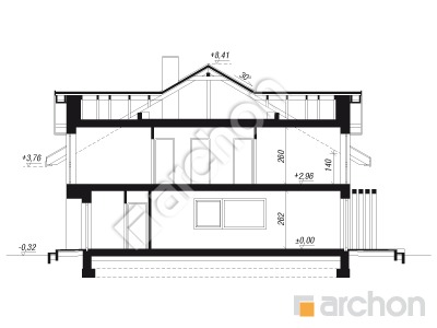 Проєкт будинку ARCHON+ Будинок в катанахнах (ГР2) Розріз будинку