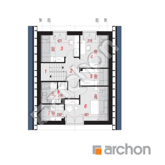 Проект будинку ARCHON+ Будинок в малинівці 21 (Е) ВДЕ План мансандри