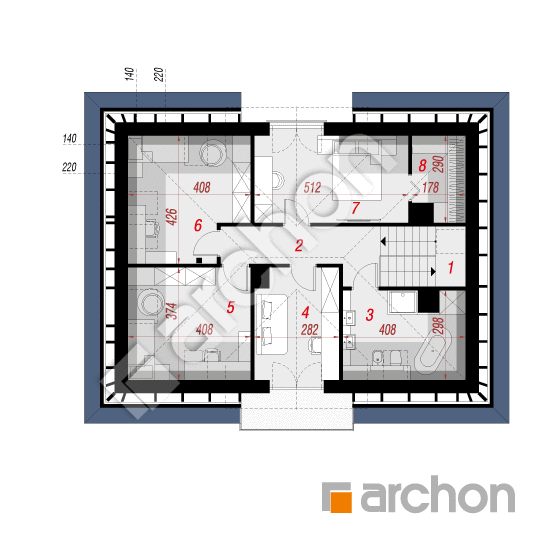 Проект будинку ARCHON+ Будинок в традесканціях 2 План мансандри