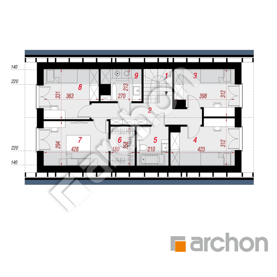 Проект будинку ARCHON+ Будинок в тритомах (Б) План мансандри