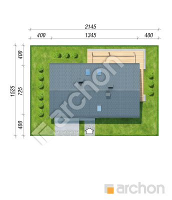Проєкт будинку ARCHON+ Будинок в тритомах (Б) Ситуація