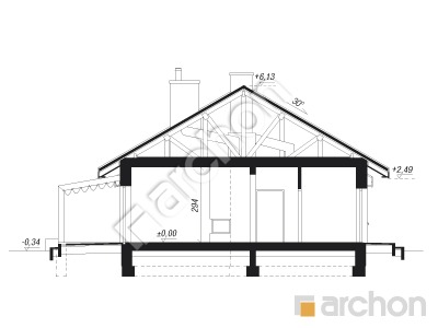 Проєкт будинку ARCHON+ Будинок в мекінтошах 4 (Г2) Розріз будинку