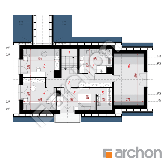 Проект дома ARCHON+ Дом в люцерне 11 (Г) План мансандри