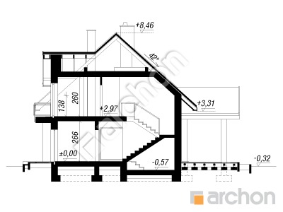 Проект дома ARCHON+ Дом в люцерне 11 (Г) Розріз будинку