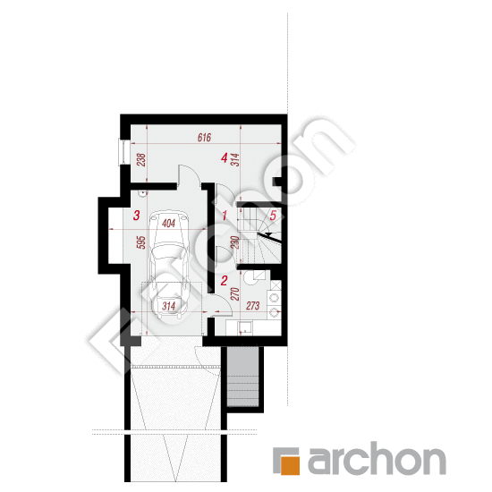 Проект дома ARCHON+ Дом в цикламенах 4 (ПБА) вер. 2 План підвалу