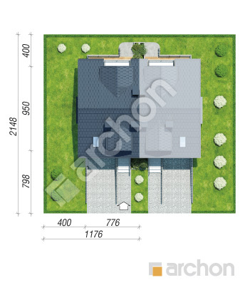 Проєкт будинку ARCHON+ Будинок в цикламенах 4 (ПБА) вер. 2 Ситуація